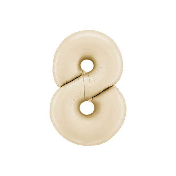 Zahl 0 - 9, Satin Cream, EINZELN wählbar, Folienballon, 66 cm – Bild 8