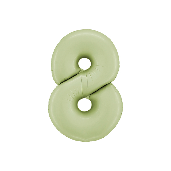 Zahl 0 - 9, Satin Olivgrün, EINZELN wählbar, Folienballon, 66 cm – Bild 8