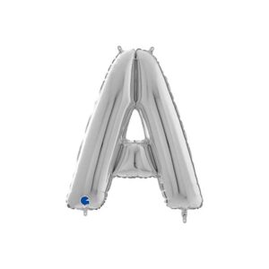 Buchstabenballon A – Z, SILBER, EINZELN wählbar, Folienballon H 66cm