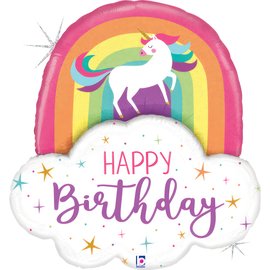 Happy Birthday Einhorn Regenbogen, Folienballon 64cm