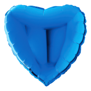 Herzballon Metallic Blau / Folie / 45cm