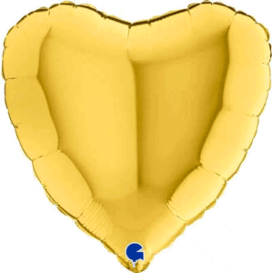 Herzballon Metallic Gelbgold / Folie / 56cm