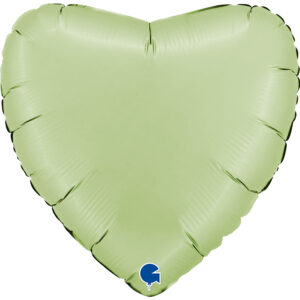 Herzballon Olive Green Satin / Folie / 56cm