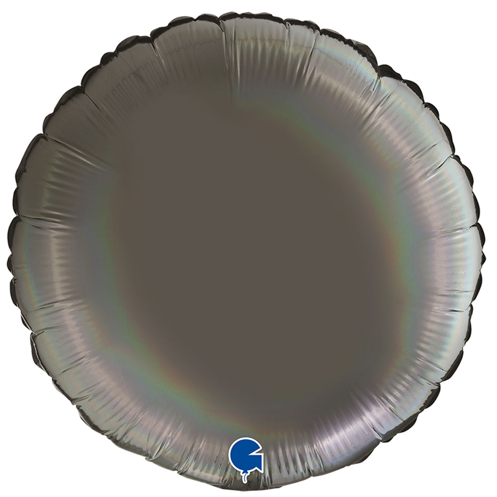 45cm Rund Irisierend Dunkelgrau Folienballon