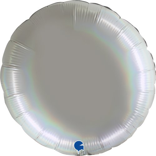 45cm Rund Irisierend Silber Folienballon