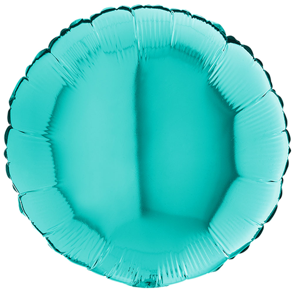 45cm Rund Metallic Tuerkis