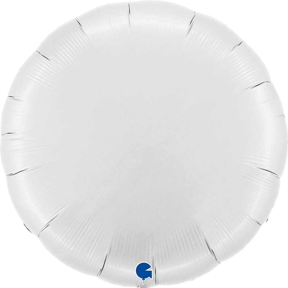 45cm Rund Satin Polarweiß