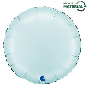 45cm Rund, Puderblau Satin, Folienballon