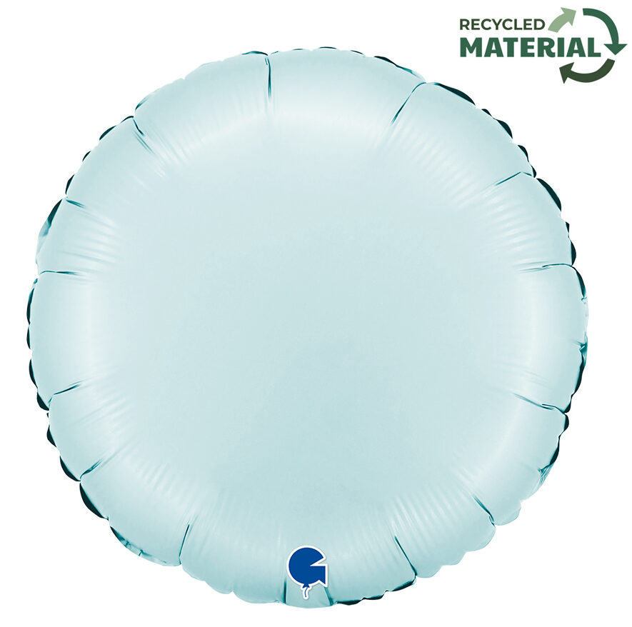 45cm Rund, Puderblau Satin, Folienballon
