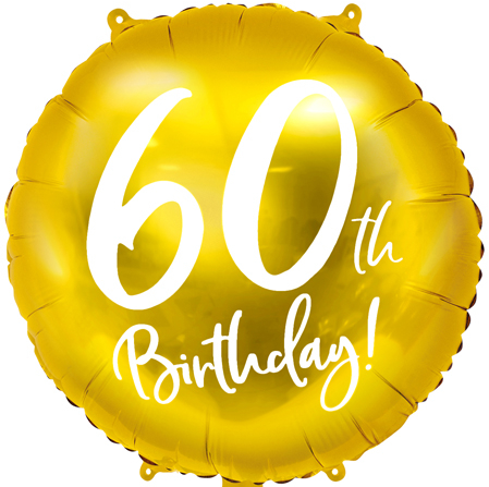 18th bis 90th Birthday, Folienballon, rund, gold mit weißer Schrift, 45cm – Bild 6