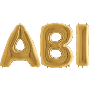 ABI Ballons / Schriftzug / gold/silber/roségold H 102cm