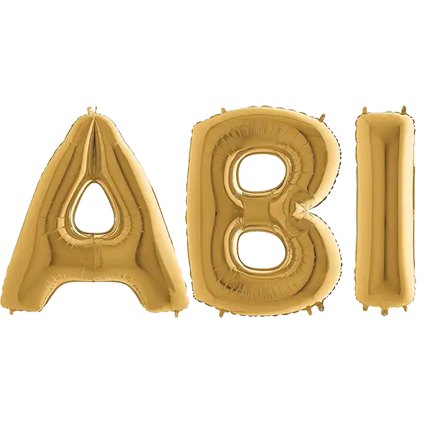ABI Ballons / Schriftzug / gold/silber/roségold H 102cm