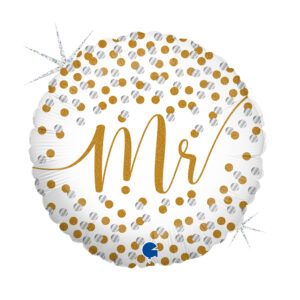 Mr Gold Glitzer, Folienballon rund 45cm
