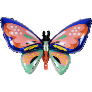 Schmetterling Blau Apricot, Folienballon, 88cm