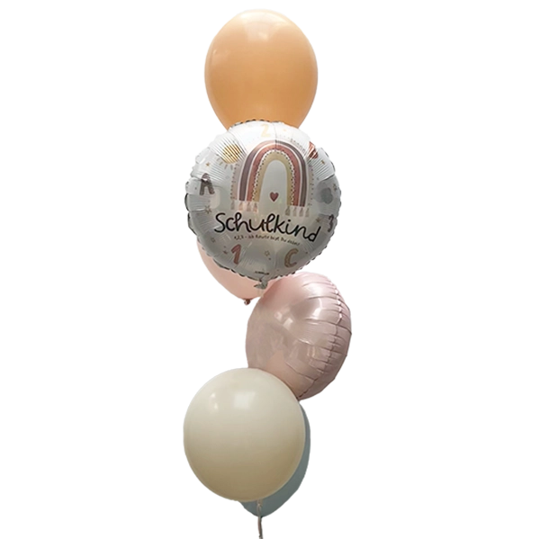 Schulkind Regenbogenzauber, Kinder-Ballonstrauß, Befüllt zum Abholen, ca. 2 Tage haltbar