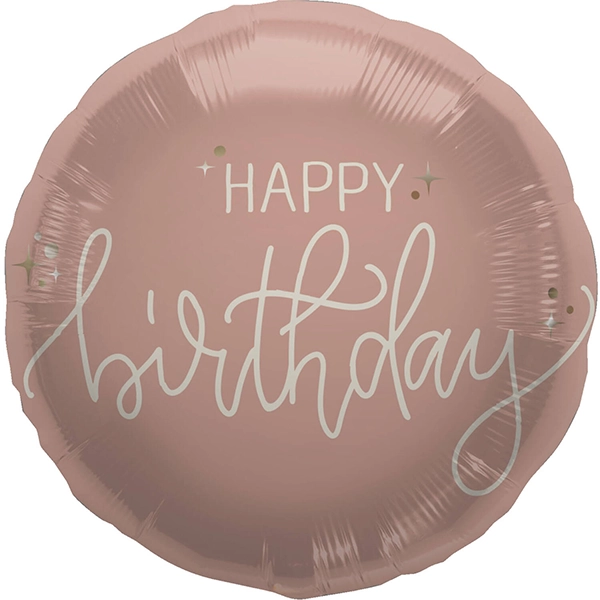 Happy Birthday Folienballon rose creme