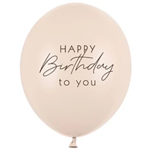 Happy Birthday Latex Ballon taupe