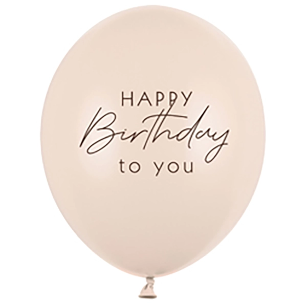 Happy Birthday Latex Ballon taupe