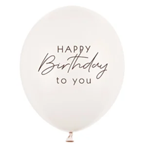 Happy Birthday Latex Ballon off white