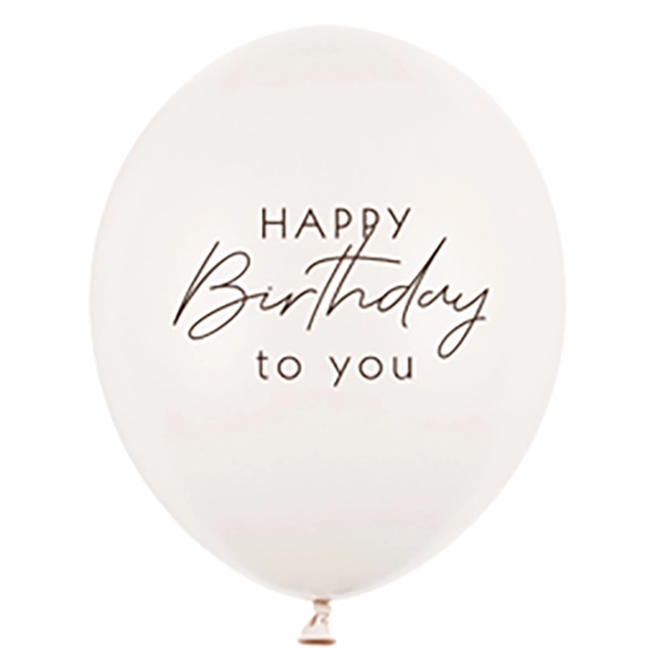 Happy Birthday Latex Ballon off white