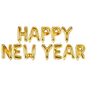Happy New Year Schriftzug gold
