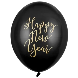 Happy New Year Latexballon schwarz