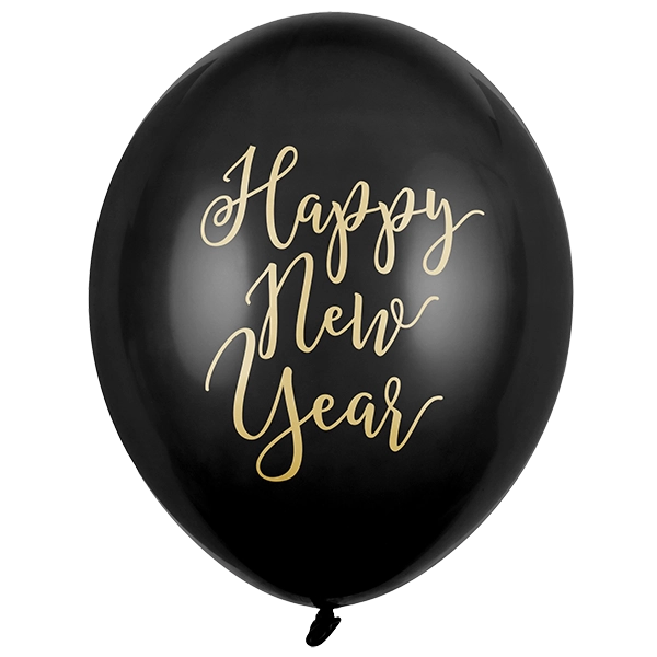 Happy New Year Latexballon schwarz