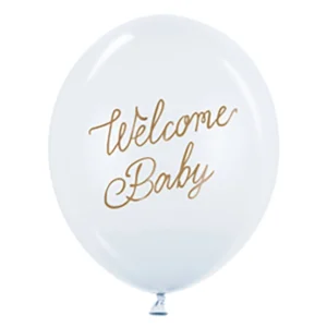 Welcome Baby Latexballon light blue