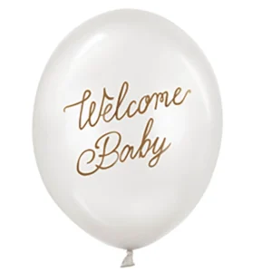 Welcome Baby Latexballon metallic pearl