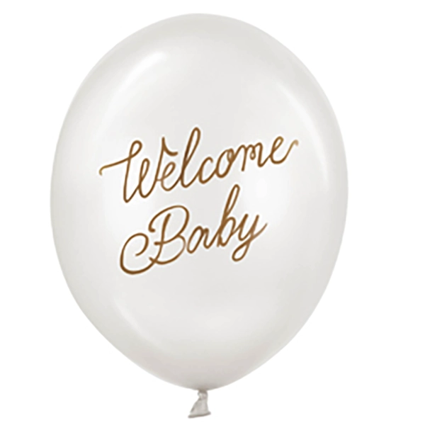 Welcome Baby Latexballon metallic pearl