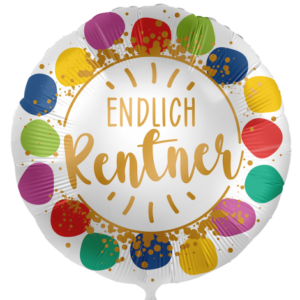 Endlich Rentner Folienballon, rund, 45cm