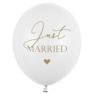 Ballon Just married weiß 28cm / Latex