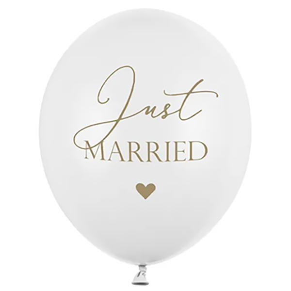 Ballon Just married weiß 28cm / Latex