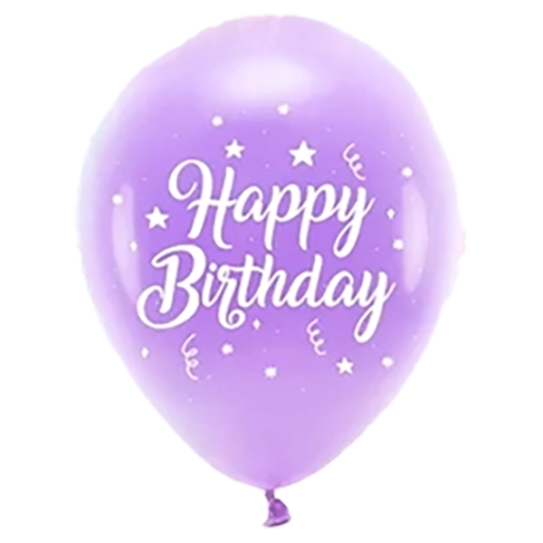 Happy Birthday Latexballon lila mit Aufdruck 28 cm