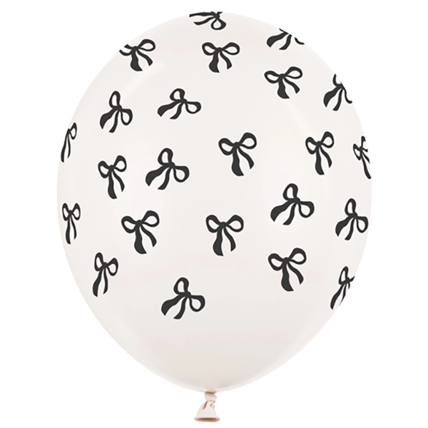 Latexballon Schleifen off white black