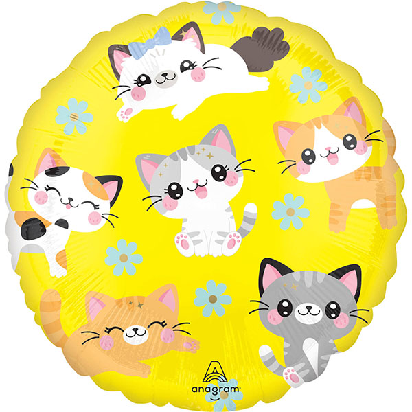 Katze, Folienballon, rund, 45cm – Bild 2