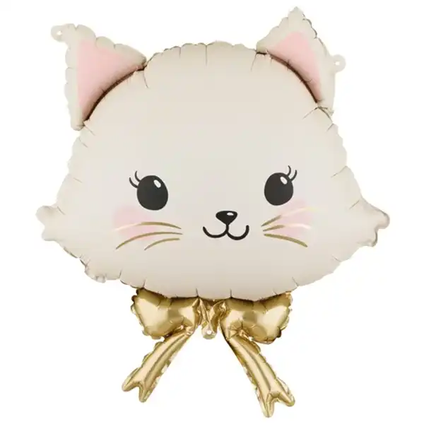 Katze, beige, Folienballon, 60 cm