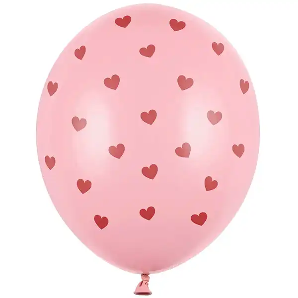 Herzen Rosarot Ballon, Latex 28 cm