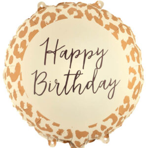 Happy Birthday, Leo Print, rund, Folienballon 45cm
