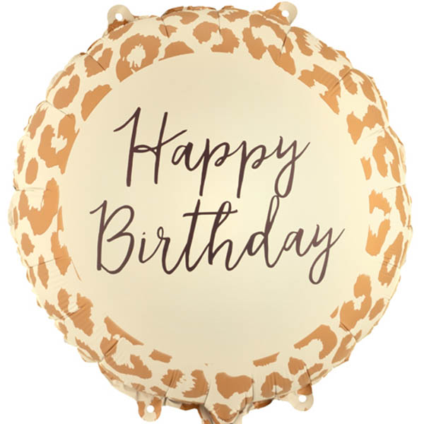 Happy Birthday, Leo Print, rund, Folienballon 45cm